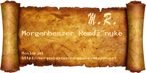 Morgenbeszer Reményke névjegykártya